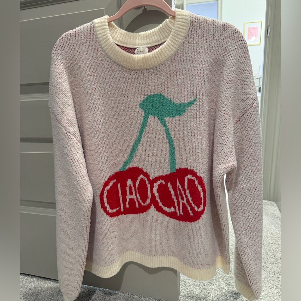 a new day Women's Sweater - Red and Cream